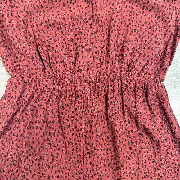 Rails Size XS V-Neck Cropped Jumpsuit Maroon & Black Wide Leg - Picture 9 of 16